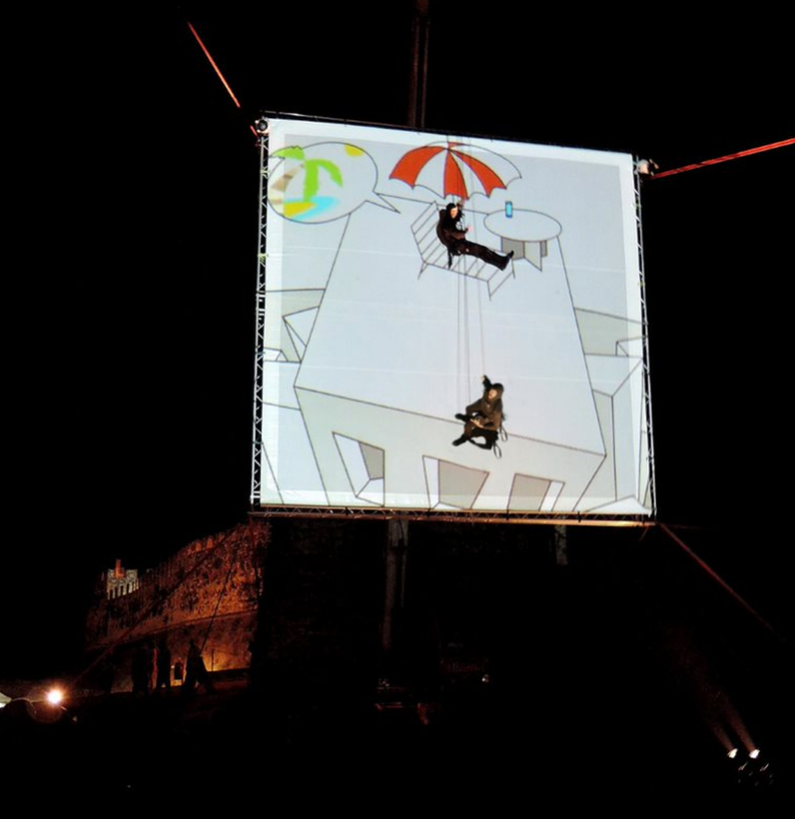 eVenti Verticali of Italy specializes in performing theater on vertical and aerial stages. At the arts festival, the group will be at Ballantyne’s Backyard.