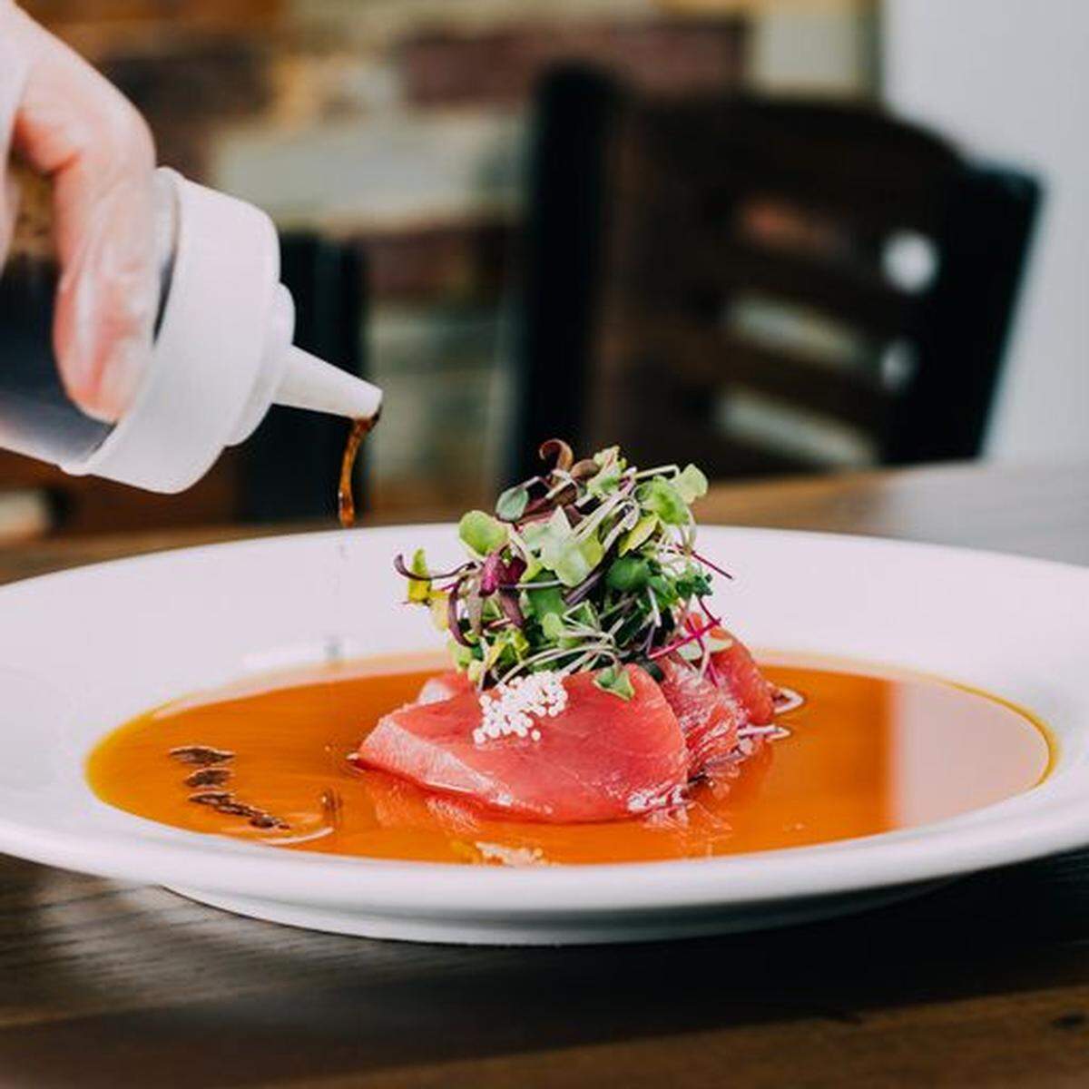 eeZ’s Black Garlic Tuna Crudo.
