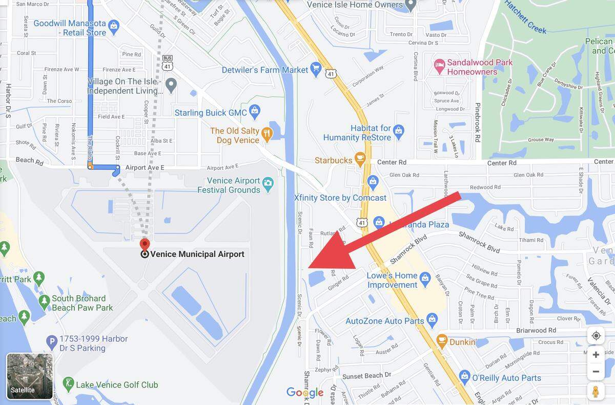 Map of the crash