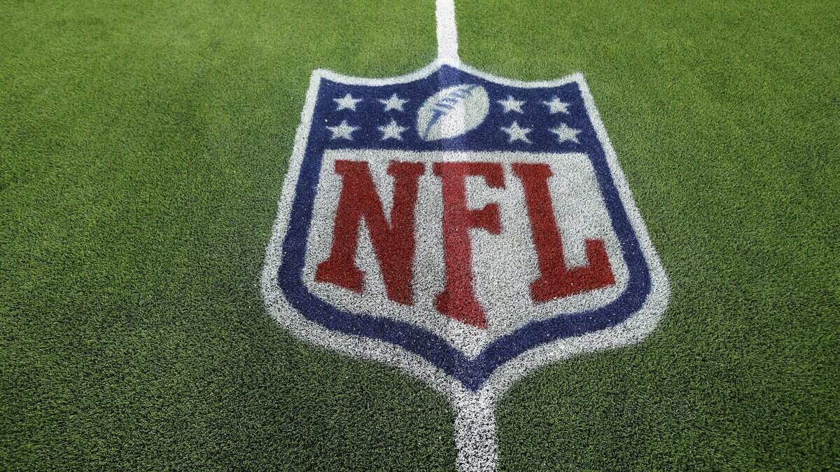INGLEWOOD, CALIFORNIA - NOVEMBER 23: The NFL logo on the field after a game between the Philadelphia Eagles and the Los Angeles Chargers at SoFi Stadium on November 23, 2025 in Inglewood, California. (Photo by Ronald Martinez/Getty Images)