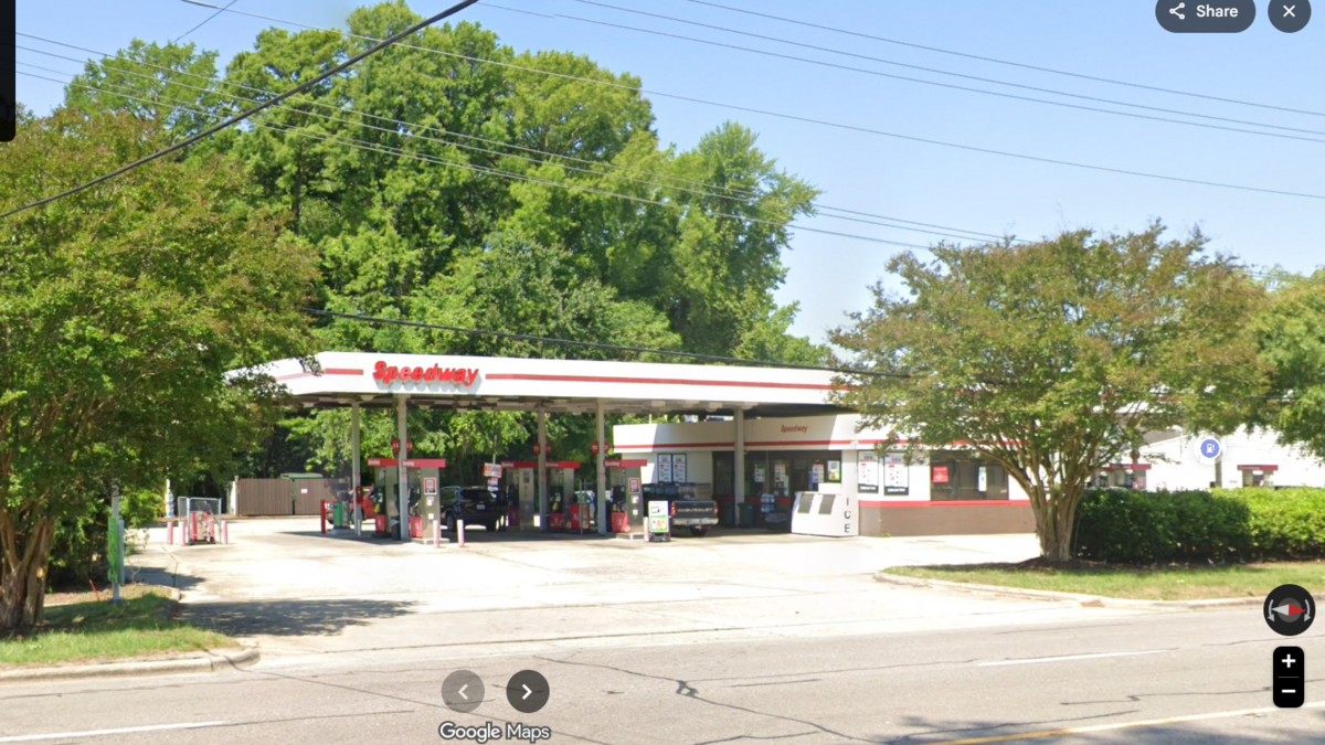 The incident happened at the Speedway on North Road Street in Elizabeth City, NC, about a 165-mile drive northeast from downtown Raleigh, police say.