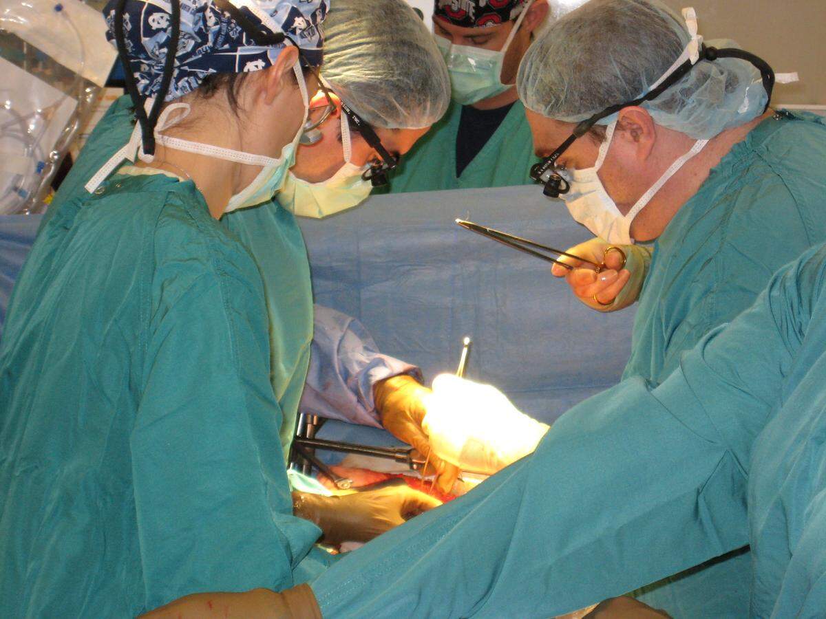 UNC Health Care surgeons transplant a liver into a patient.