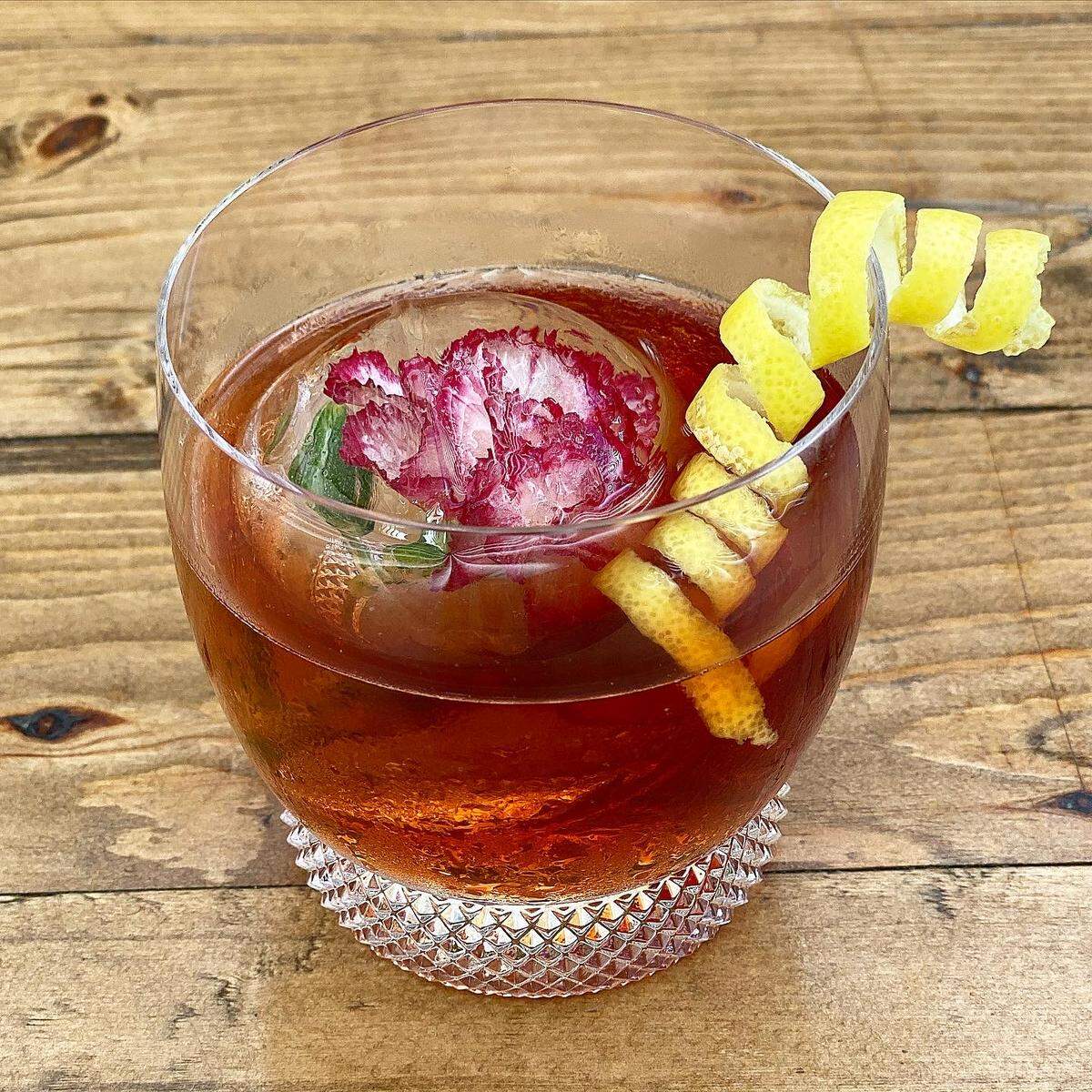  If The Suze Fits at Haberdish contains suze, Ilegal Joven mezcal, tawny port, housemade grenadine and acid phosphate.