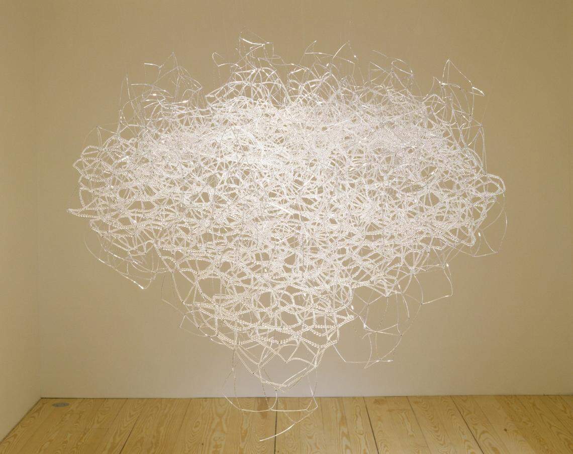 Alyson Shotz, “Coalescence,” 2006, Glass beads and wire. On loan from the Bank of America Collection. The single-installation exhibition at the Bechtler Museum runs from Dec. 9 to Aug. 9, 2024.