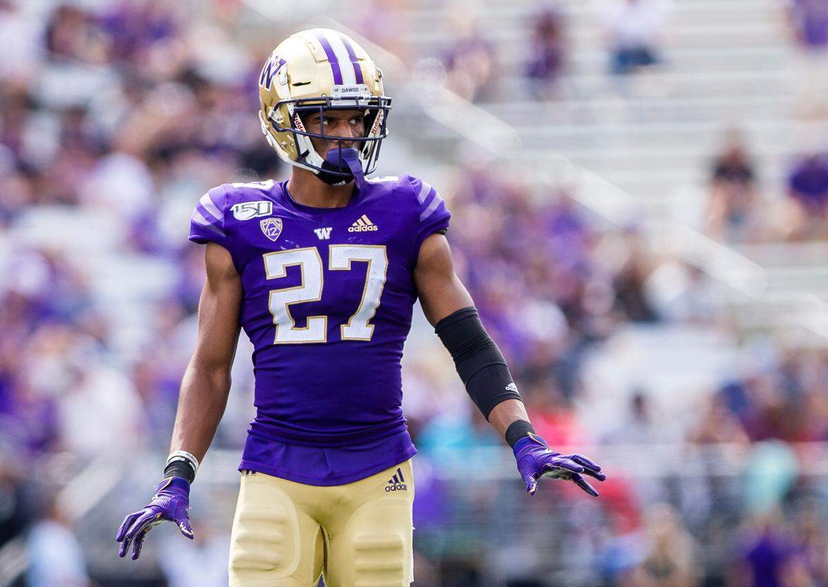 Washington cornerback Keith Taylor was drafted by the Carolina Panthers in the fifth round.