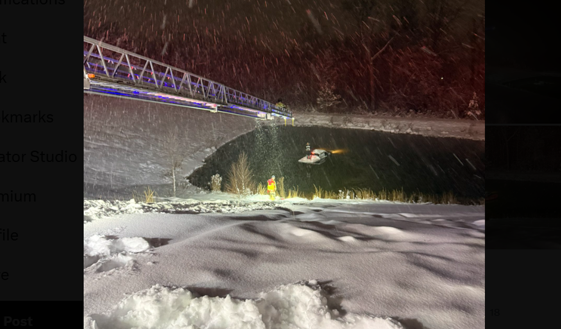 The crash happened at the height of a snow storm that resulted in 6 to 12 inches of snow falling in Charlotte, and higher accumulations north of the city, the National Weather Service says.