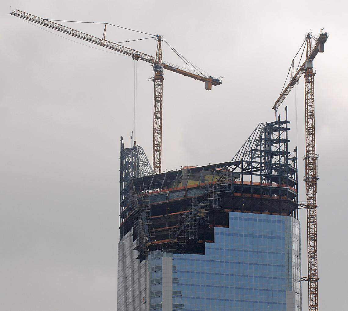 Duke Energy Center in uptown Charlotte is shown under construction in this 2009 photo. The building was initially planned as the headquarters for Charlotte-based Wachovia, which Wells Fargo agreed to acquire in 2008.
