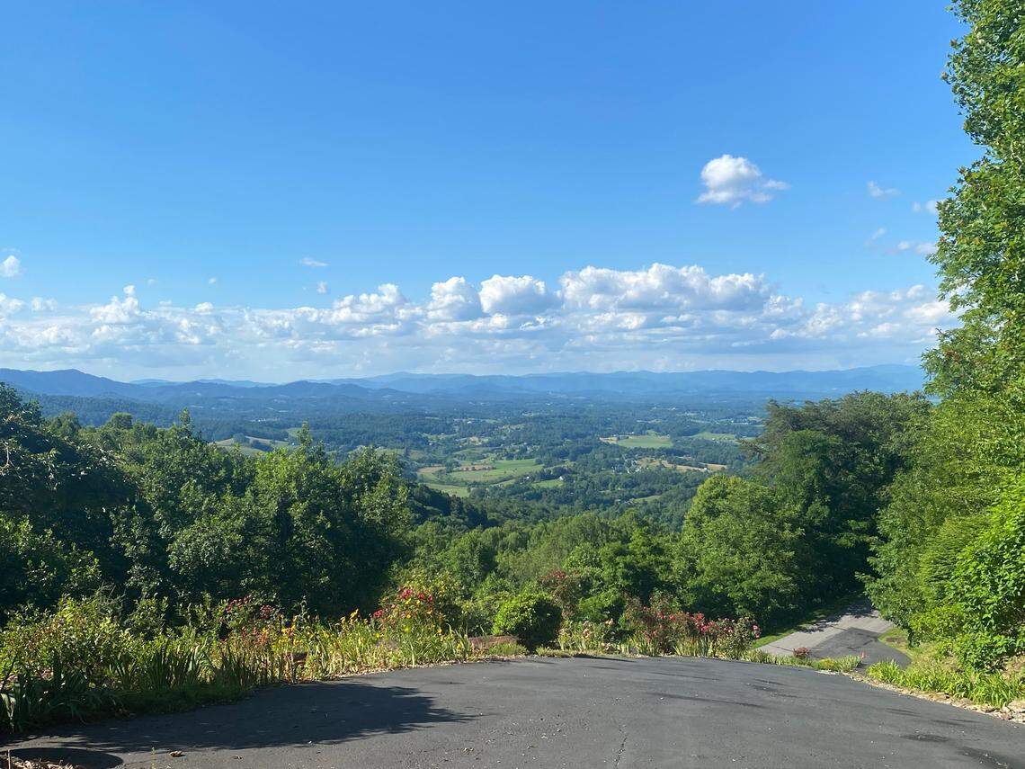 Walking to the creek for water means navigating a steep roadway.