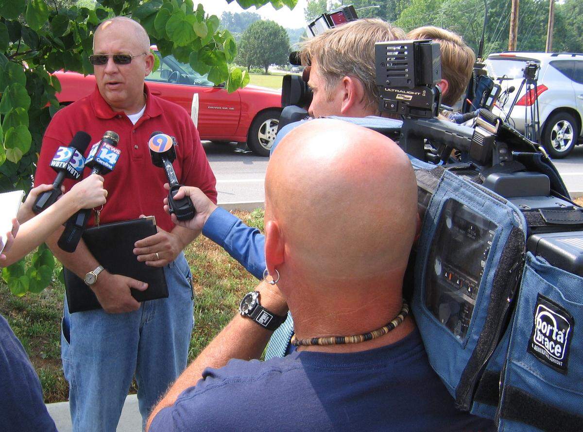 In this Charlotte Observer file photo from June 13, 2008, Concord Police Deputy Chief Guy Smith said two people were fatally shot that morning at the Sun Drop Bottling Company near Branchview Drive and Cabarrus Avenue in Concord.