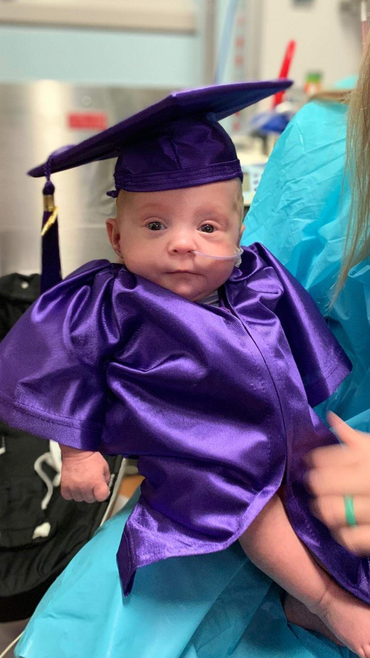 Camille on the day she finally, permanently graduated from the NICU.