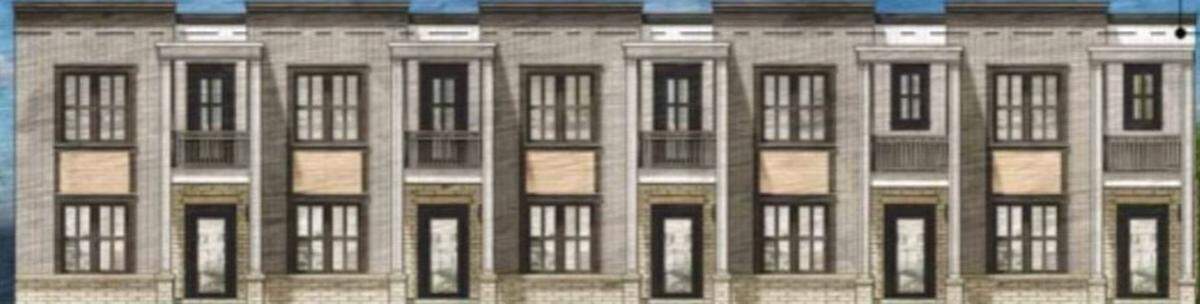 Shown is an apartment building in the proposed Old Statesville Road Mixed-Use development.