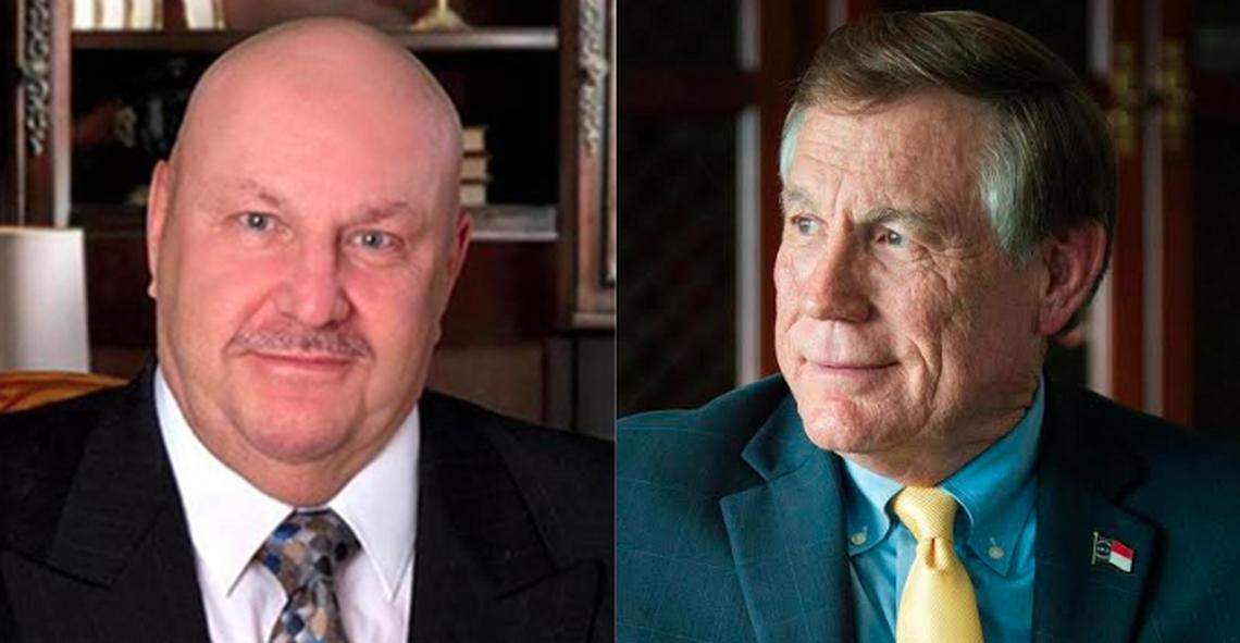 Republican Ronald Pierce, who is running for Insurance commissioner, and incumbent Insurance Commissioner Mike Causey.