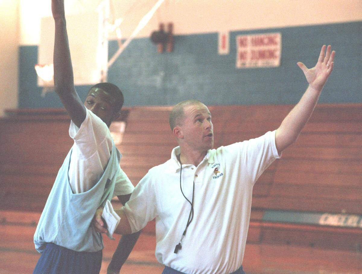 North Meck’s Duane Lewis took over the boy's basketball program from veteran coach Leroy Holden.