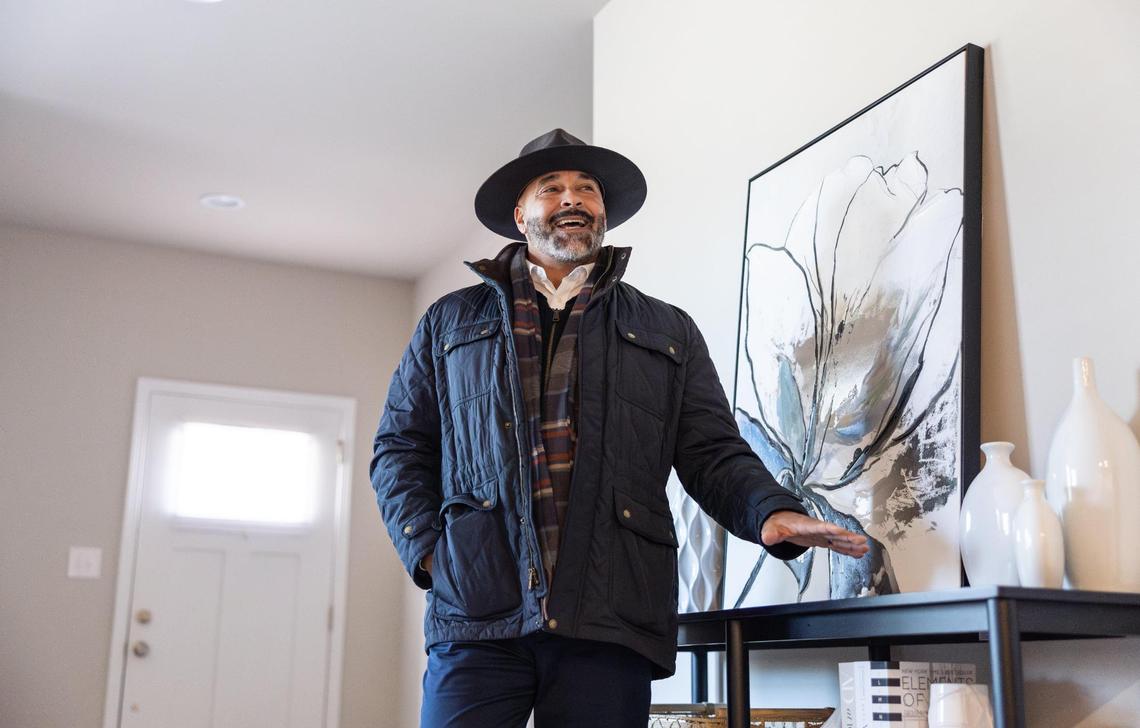 Patrick Graham, CEO of WeBuild Concord, gives a tour of the newly built Lincoln Street Townhomes in Concord’s Logan neighborhood on Tuesday, January 14, 2025.