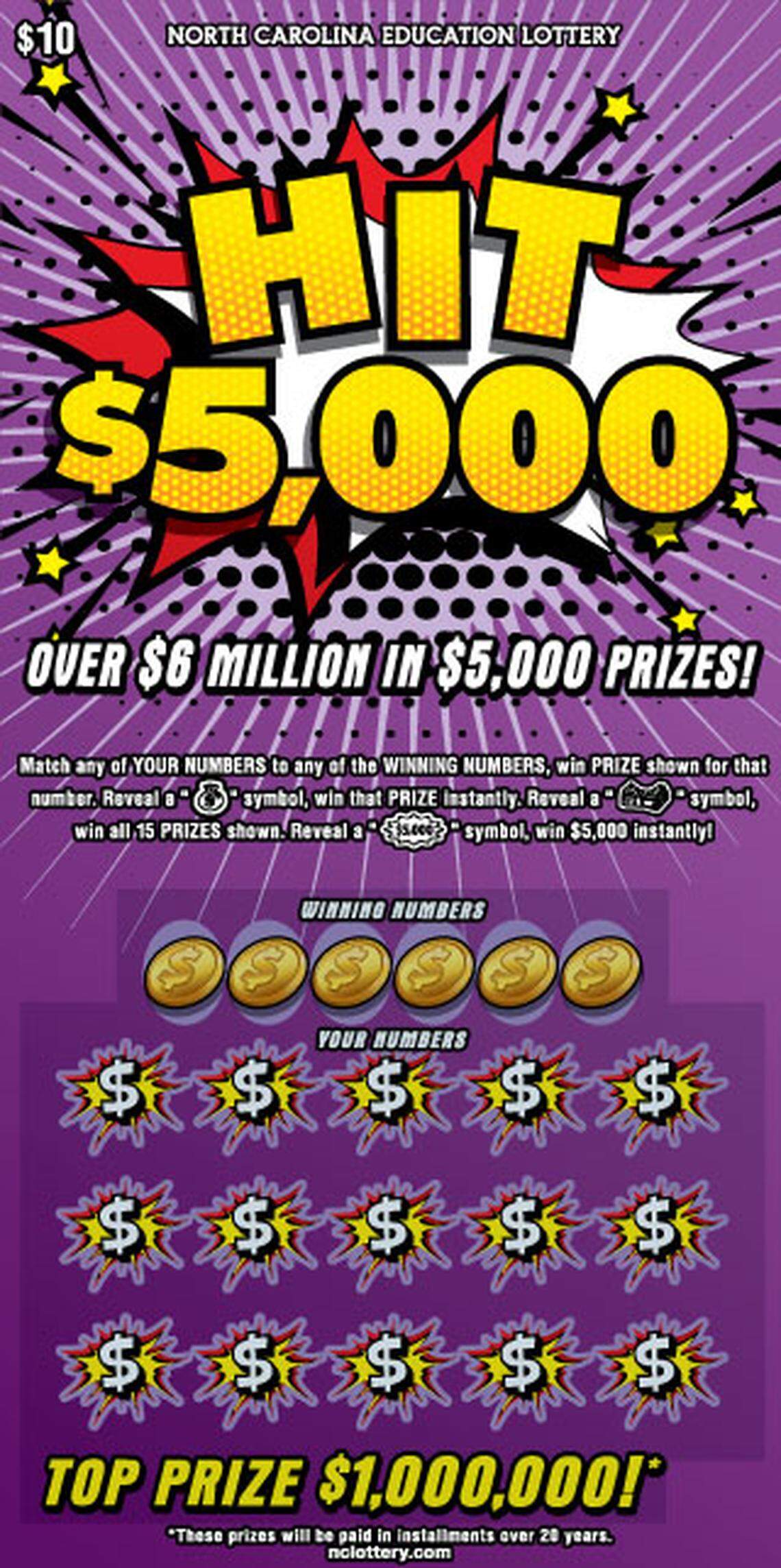 Michael Ferri, a Charlotte restaurant manager, won a $1 million lottery prize after changing his daily habit of buying a $30 ticket in favor of some $10 Hit $5,000 ones.