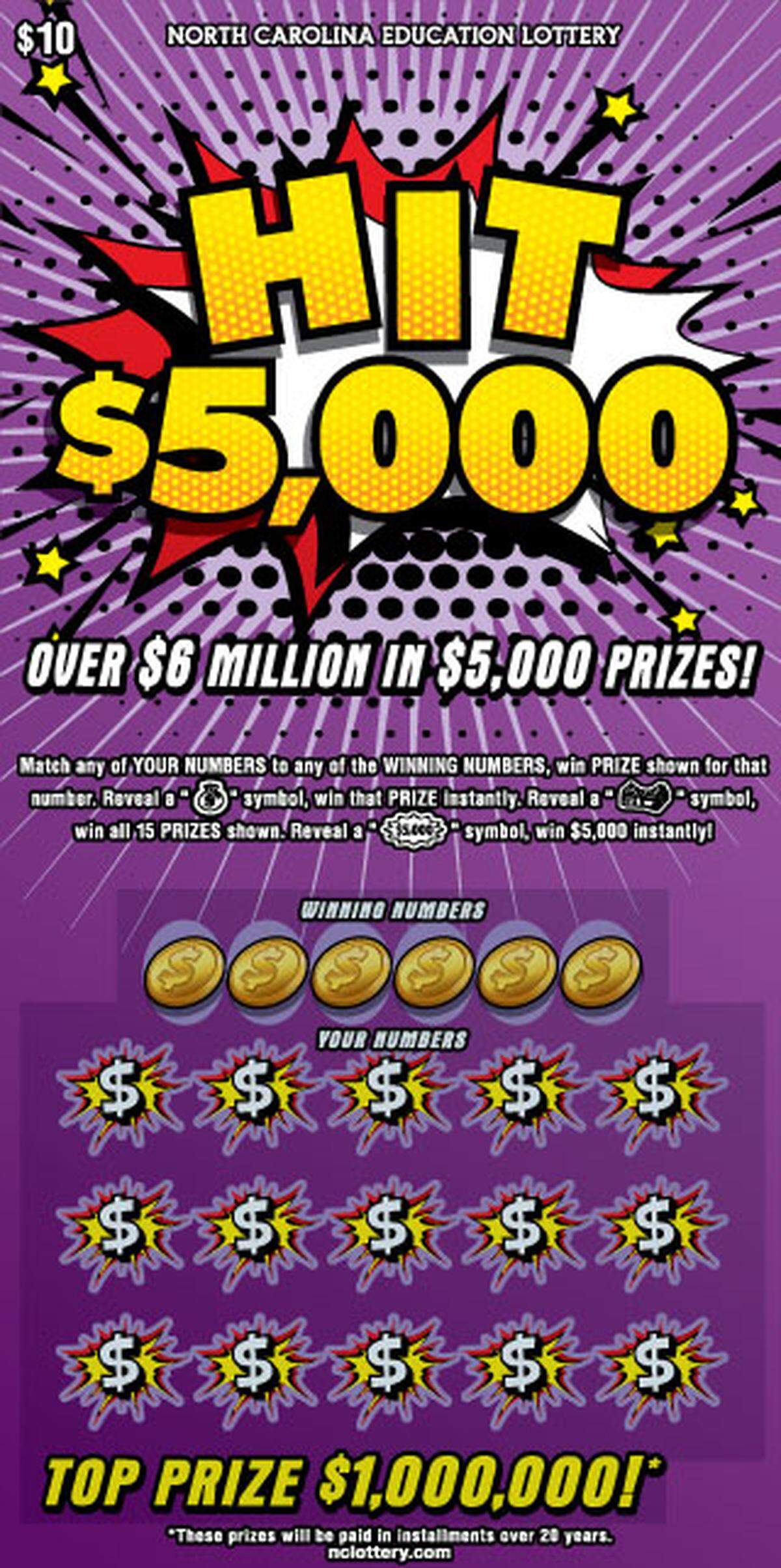 Michael Ferri, a Charlotte restaurant manager, won a $1 million lottery prize after changing his daily habit of buying a $30 ticket in favor of some $10 Hit $5,000 ones.