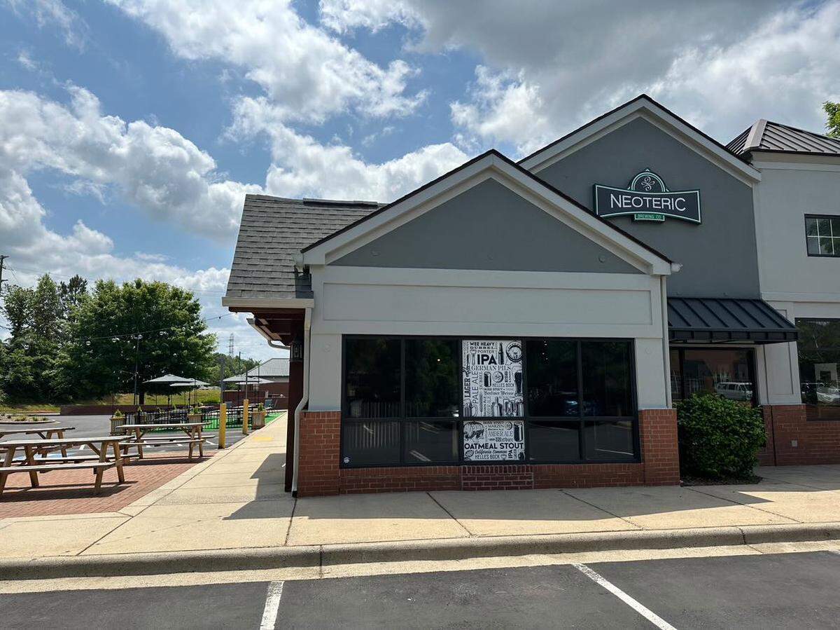 Neoteric Brewing’s Huntersville taproom offers event space and outdoor seating.