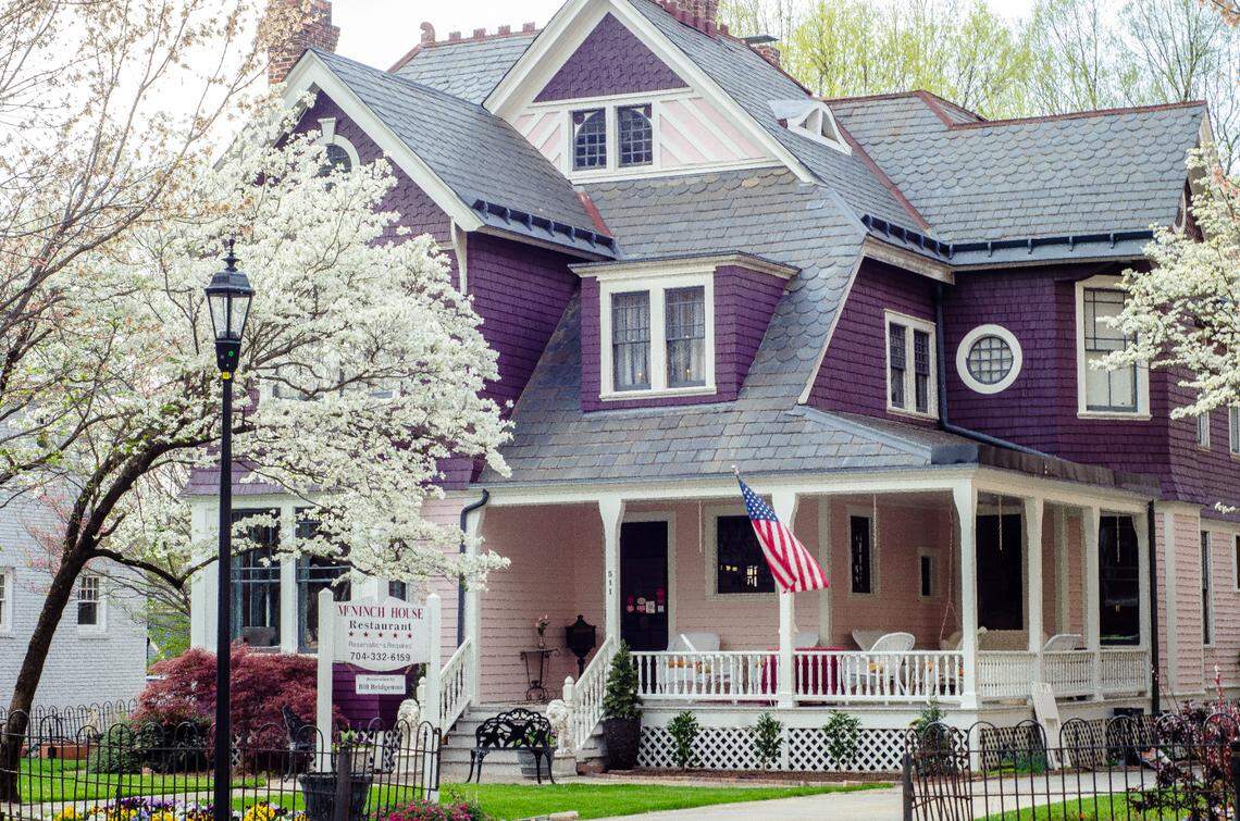 The tables at McNinch House are always set with antique silver, crystal and fine china.