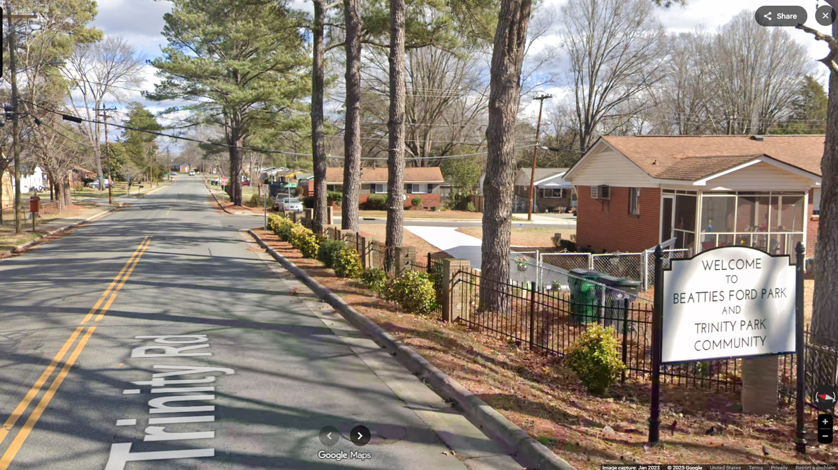 The discovery was made just after 1 p.m. Wednesday, Dec. 17, in the 9100 block of Trinity Road, CMPD said.
