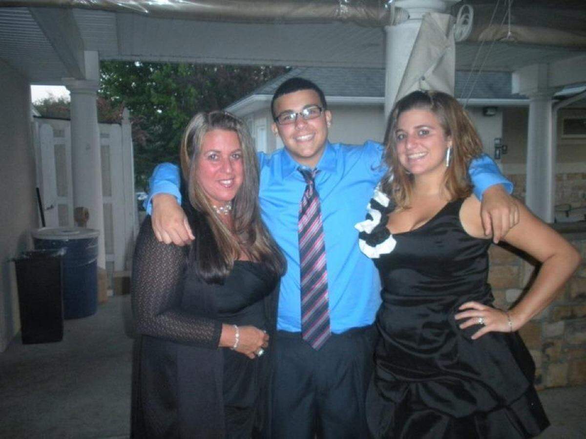 Dawn Van Brunt, left, with her son, Dylan Rivera, and her daughter, Erica Mazza.