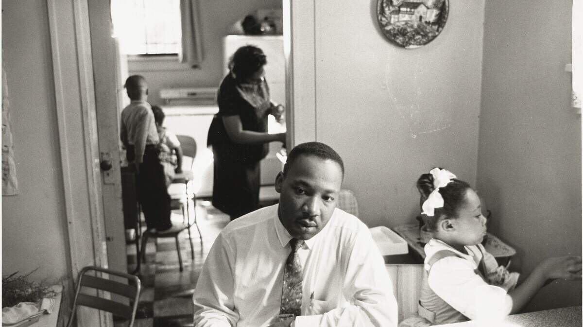 Martin Luther King Jr. at home with his family in Atlanta in the fall of 1962. A new biography of MLK, “King: A Life,” by Jonathan RIg, was recently published.