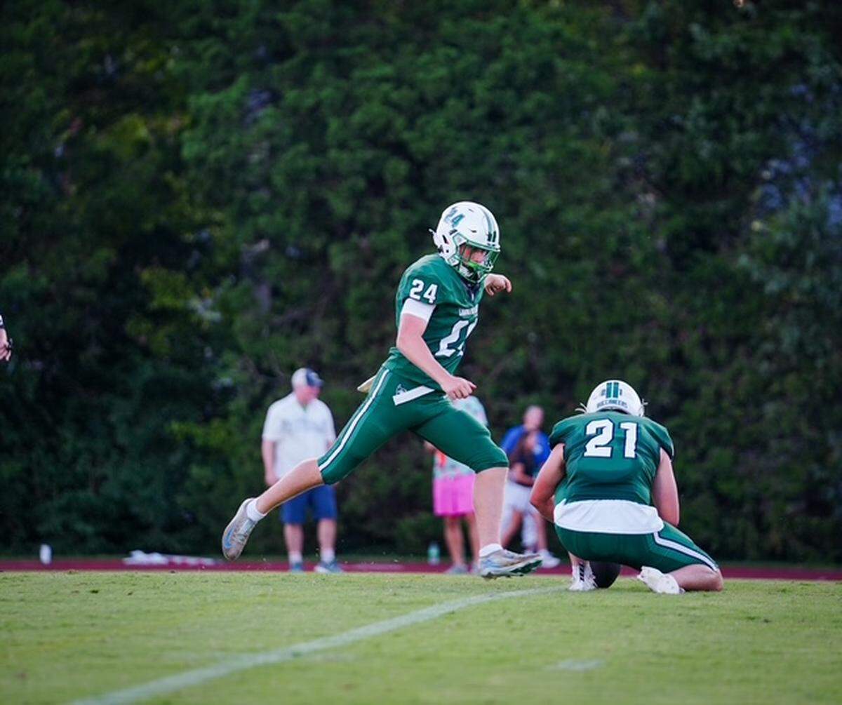 Charlotte Country Day’s Ben Dorsey (left) is The Observer’s high school football player of the week for Week 4 of the 2025 NC high school football season