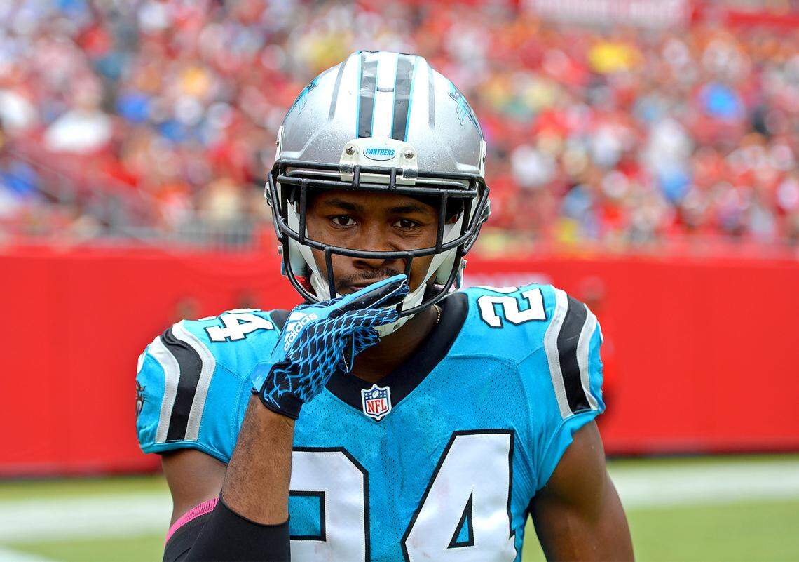 Carolina Panthers cornerback Josh Norman strikes a pose in 2015.