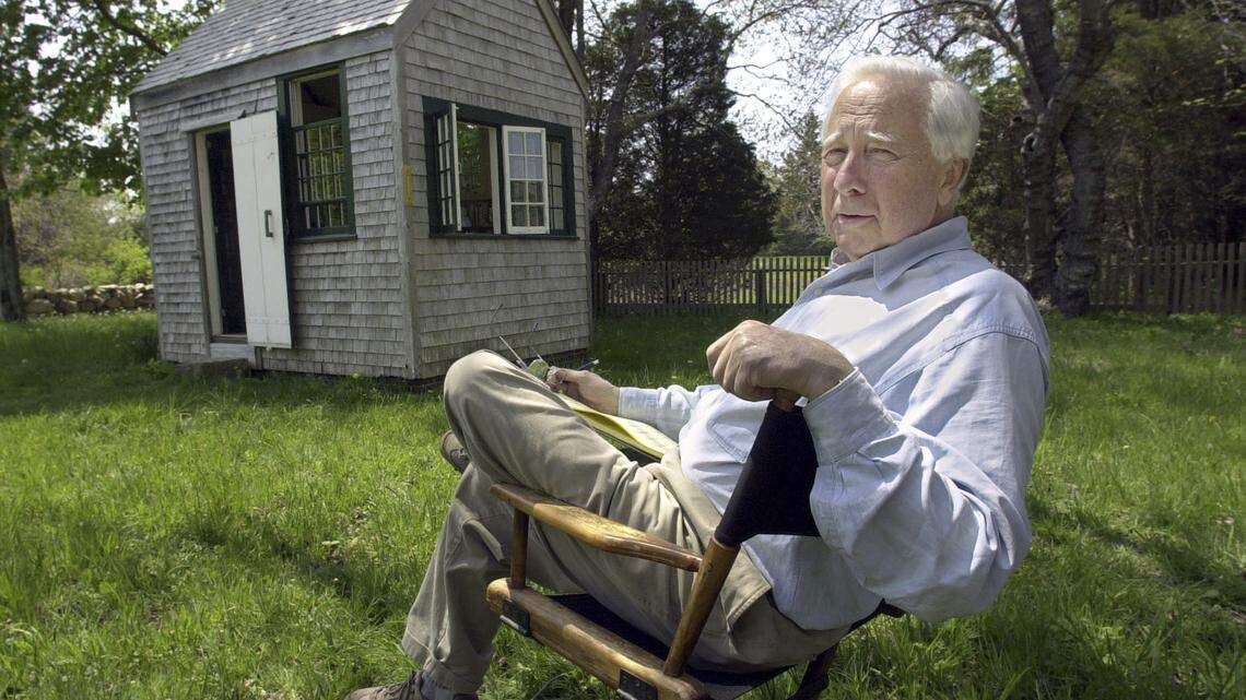 In this file photo, writer and historian David McCullough appears at his Martha’s Vineyard property in West Tisbury, Mass. in 2001. The Pulitzer Prize-winning author was among the most popular and influential historians of his time. He died Aug. 7, 2022 at age 89.