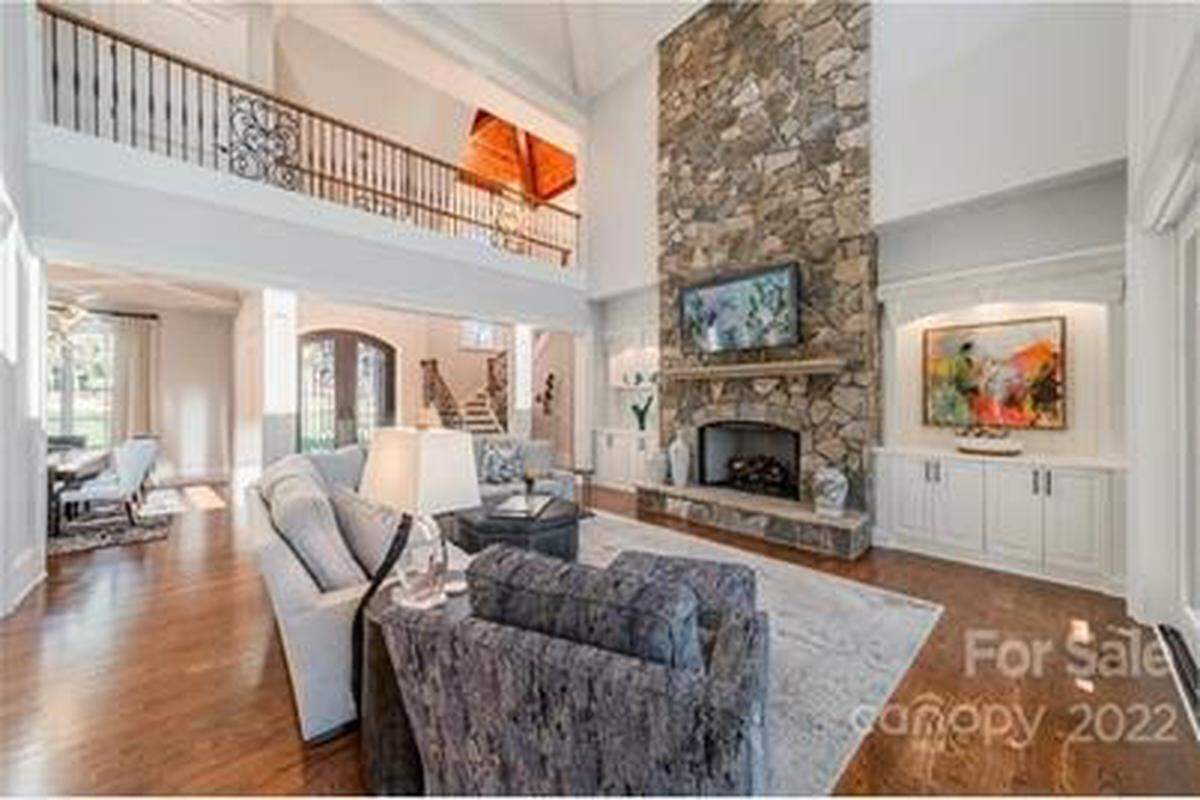 A living area of the mansion is shown in this photograph.