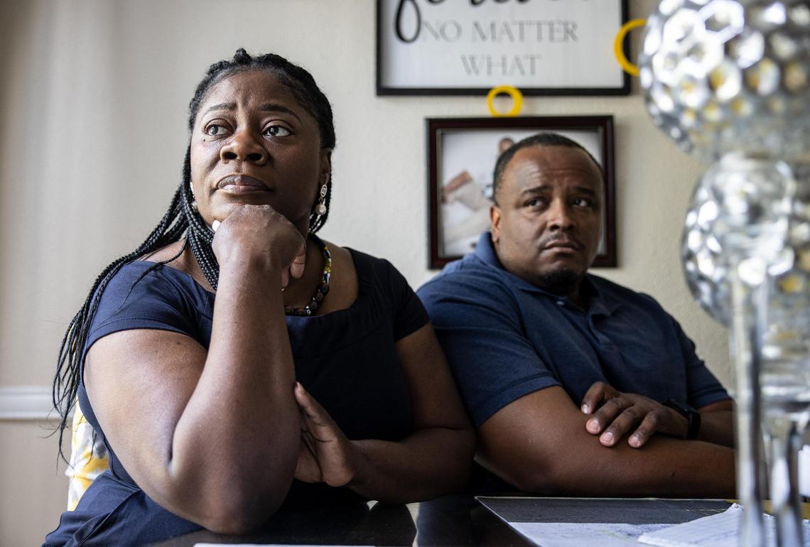 Melanie Savage, left, and her husband, DaJuan Savage’s dream vacation in Hawaii turned nightmare. “My heart is so broken,” Melanie Savage said. The couple are at home in Charlotte on Friday, June 11, 2021.