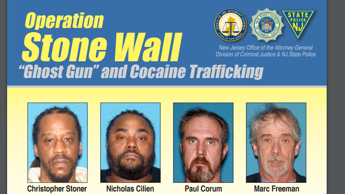 The four suspects arrested in New Jersey for allegedly dealing in “ghost guns.” New Jersey Office of the Attorney General