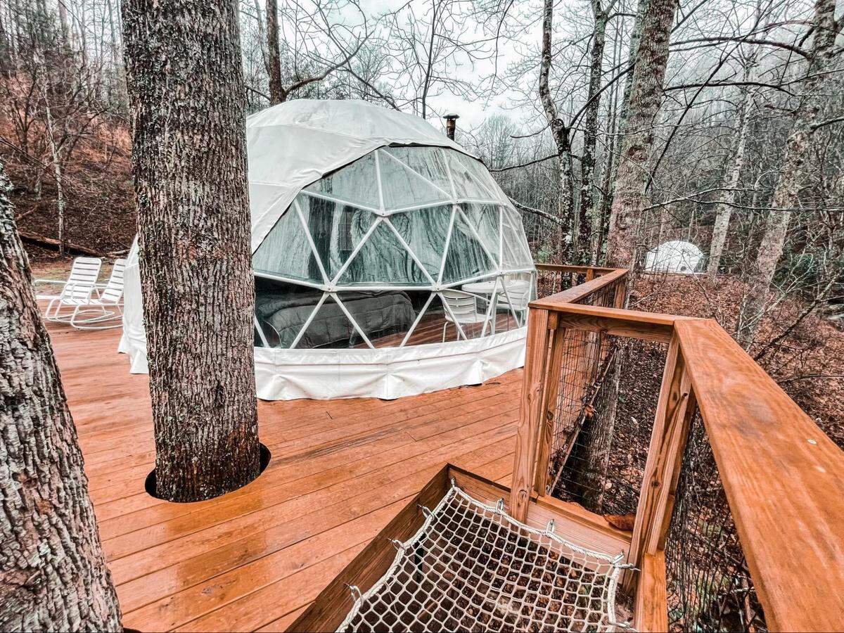 Glamping Unplugged has six properties with glamping domes that allow guests to enjoy nature in style.