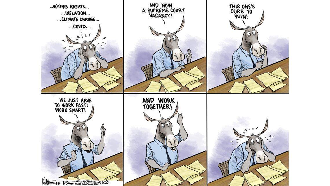 Kevin Siers cartoon: Pondering a Positive