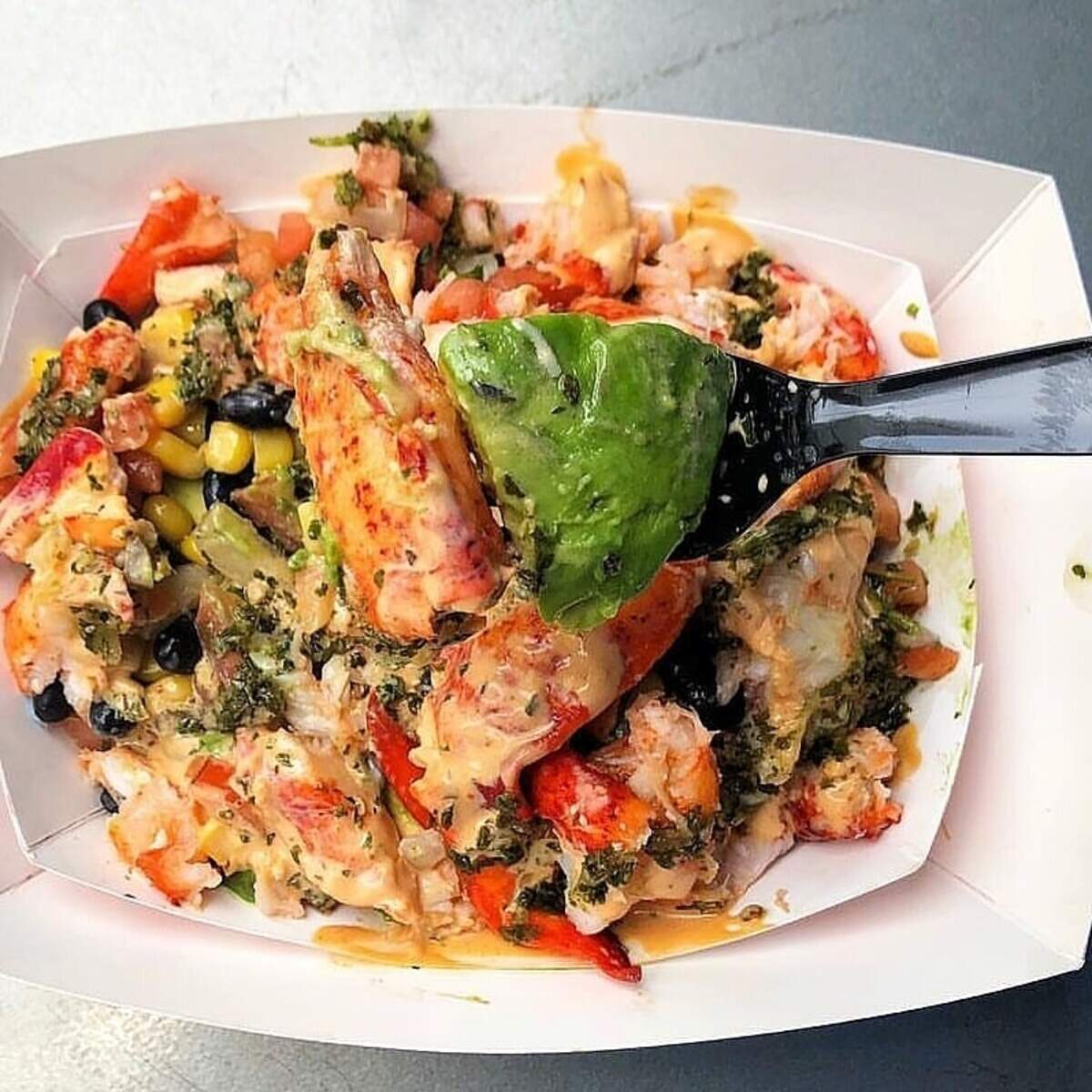 Lobster Dogs’ signature stuffed avocado is called the “Plan B.”