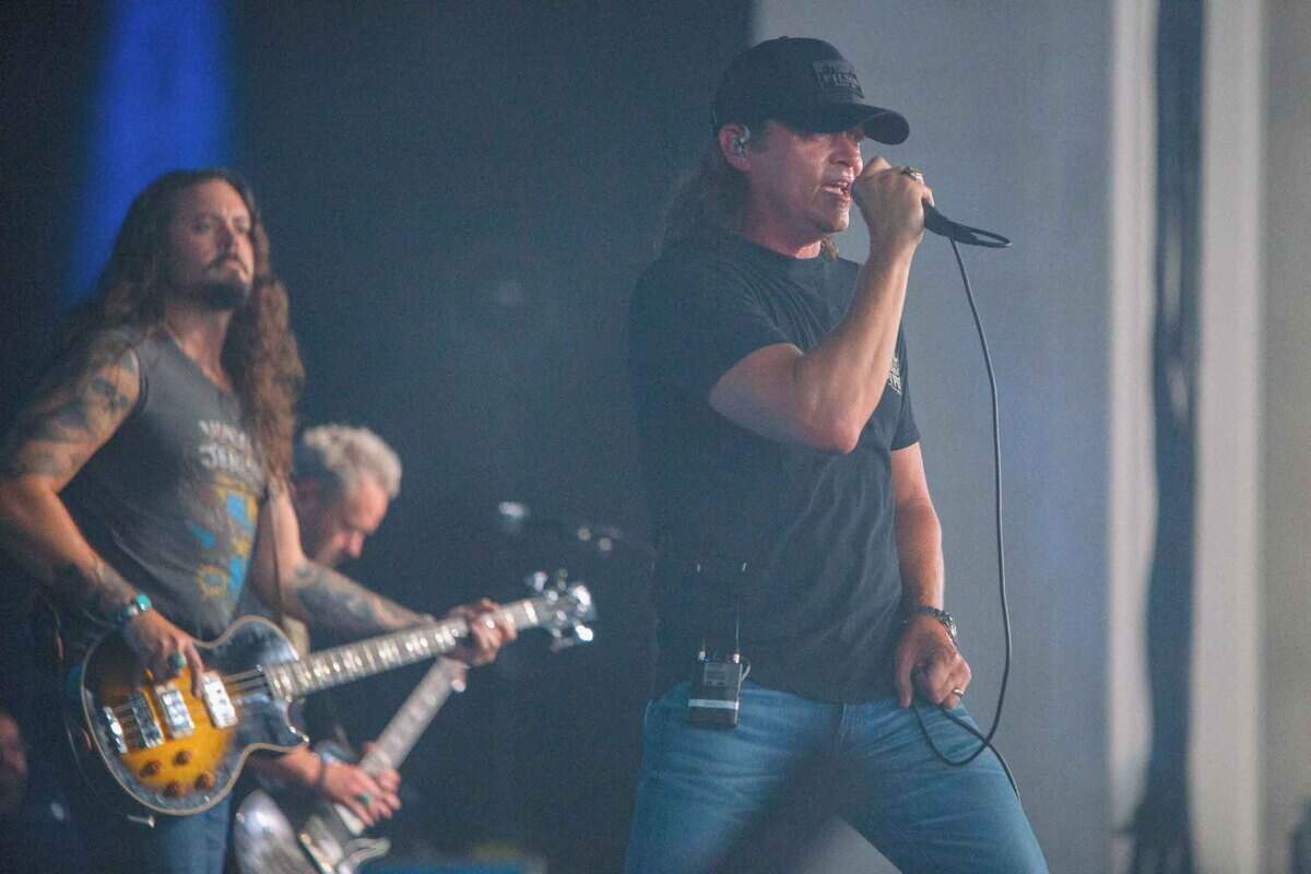 Lead singer Brad Arnold of 3 Doors Down performs with the band at PNC Music Pavilion in Charlotte on Friday night.