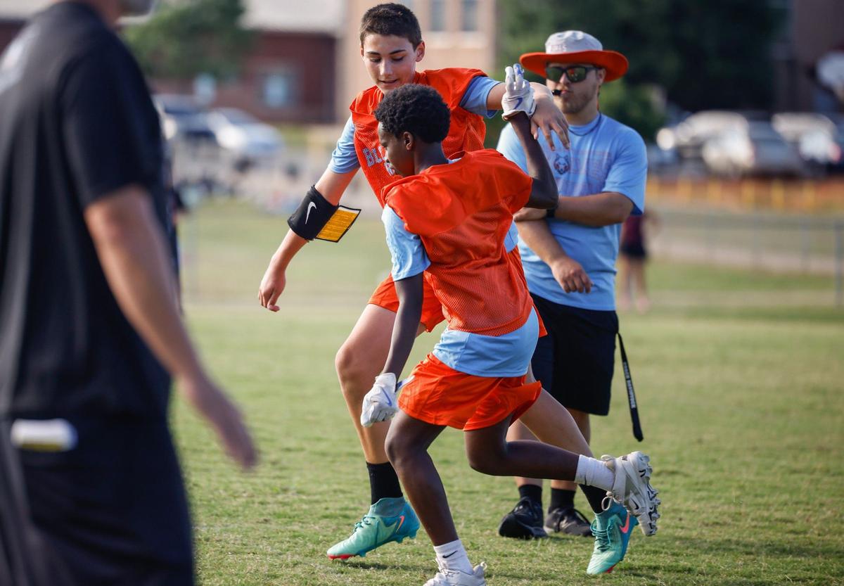 Ballantyne Ridge, a new high school opening this year in south Charlotte, hosted tryouts for its inaugural sports teams, including football, on Thursday, July 11, 2024. The team’s first game will be this Friday, August 23rd against Fort Mill.