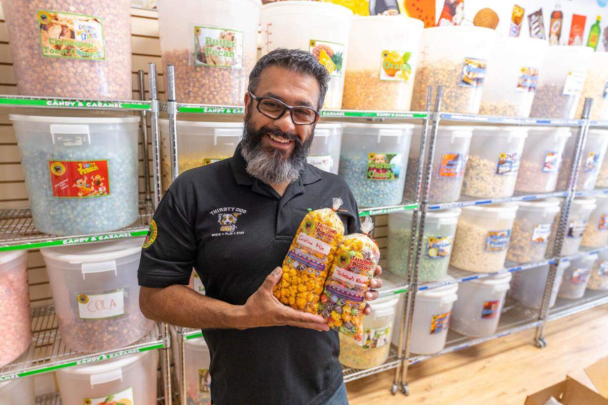 Jay Pithwa, owner of Tastebuds Popcorn in Belmont, NC.