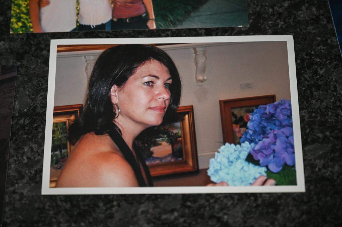 A print of a photograph of Leigh Moore (then Leigh Wainscott), taken around the time she dated Jeffrey Manchester in late 2004.