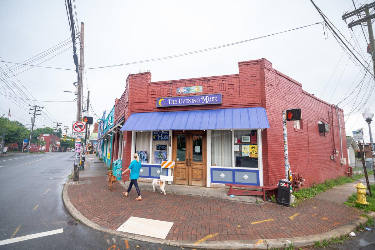 The Evening Muse’s location was structurally falling apart until Paul Sires began rebuilding before it opened in 2001. Charlotte historian Tom Hanchett has created a walking tour of NoDa.