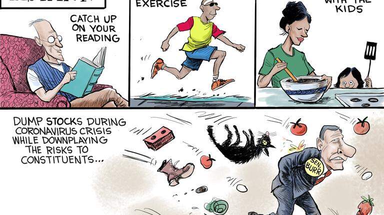 Kevin Siers cartoon: How to be socially distant during this crisis