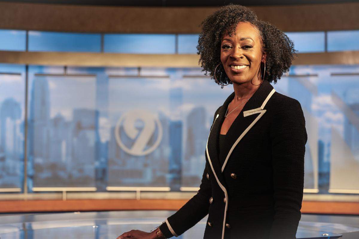 WSOC TV reporter DaShawn Brown in the Channel 9 studio in January.