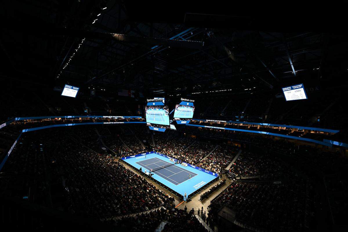 Normally a basketball or concert venue, Spectrum Center was turned into a tennis facility on Dec. 6, 2024, for the Charlotte Invitational. In the headliner match before a near-sellout crowd of 16,194, Frances Tiafoe edged Carlos Alcaraz.