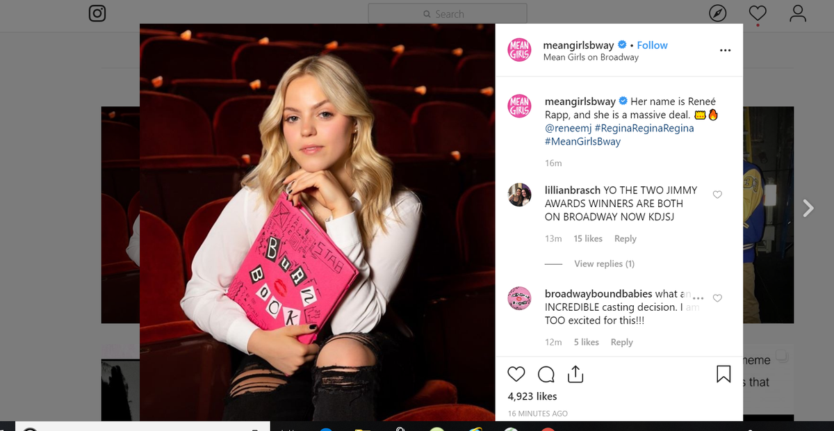 Reneé Rapp, a former Northwest School of the Arts student, is taking over the role of Regina George in “Mean Girls” on Broadway.