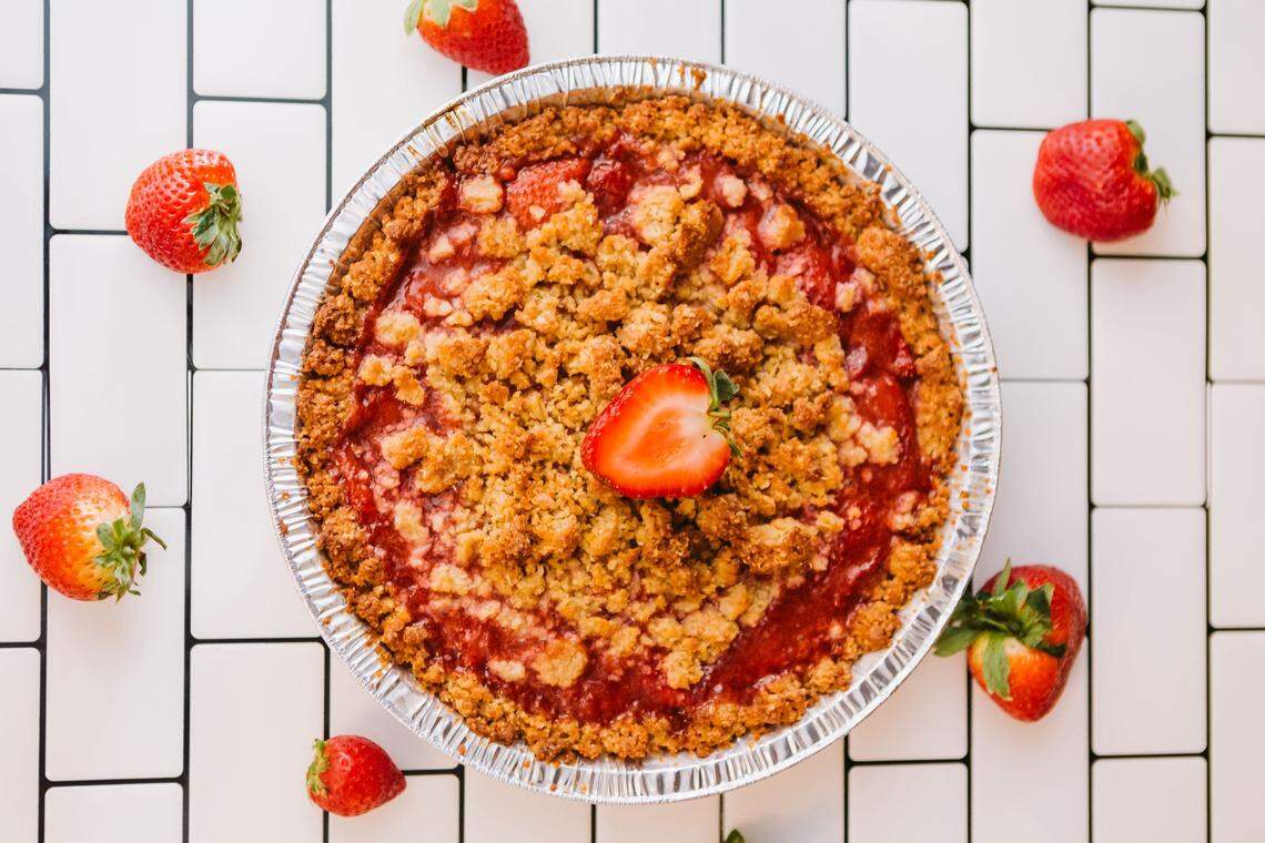 Thoughtful Baking chef/owner Mary Jayne Wilson and The Batchmaker Cristina Rojas are teaming up on a Strawberry Oatmeal Cream Pie for Mother’s Day.