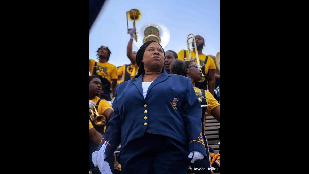 JCSU marching band director and assistant professor of music Tomisha Price-Brock is using a $200,000 NEH grant to explore North Carolina music’s role in culture, education and technology.