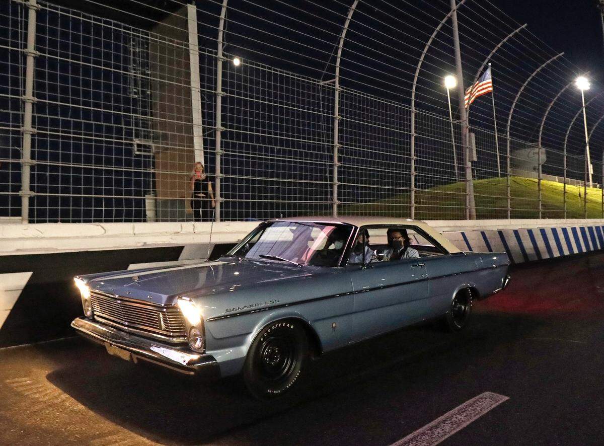 The Avett Brothers arrived at the stage on Aug. 29 in Seth Avett’s 1965 Ford Galaxie.