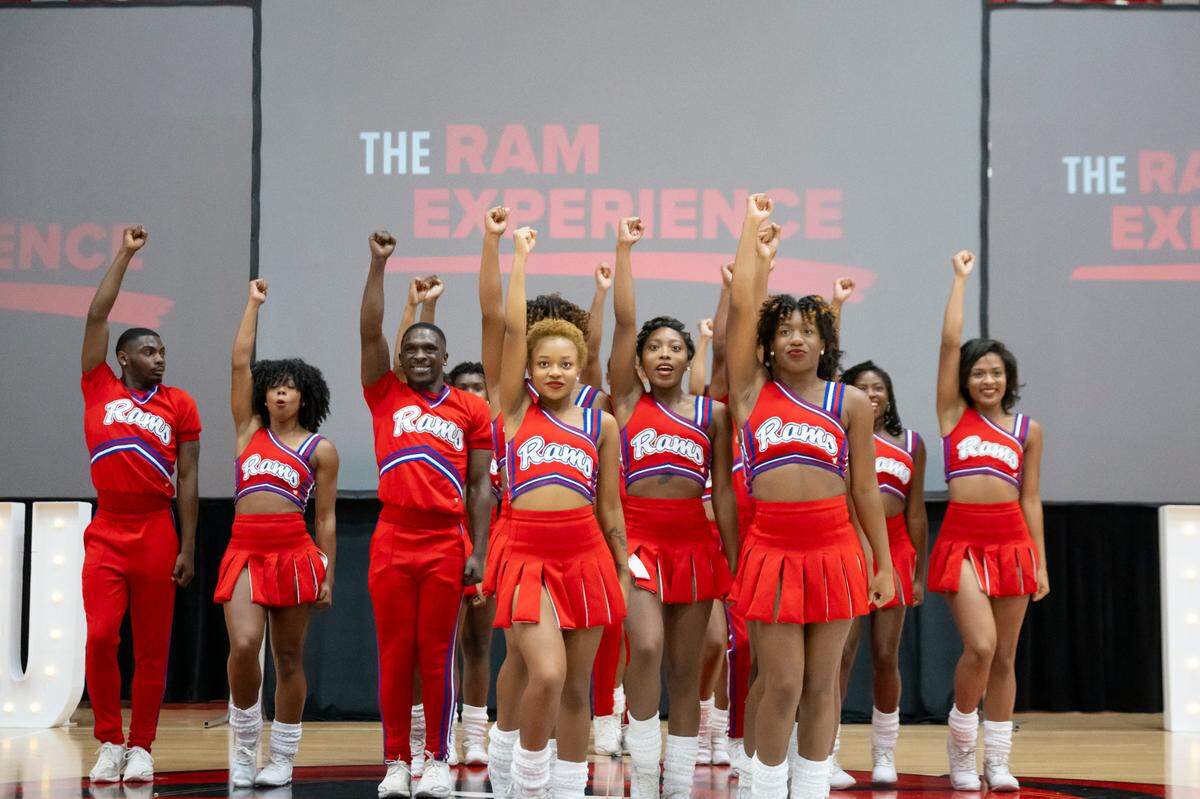 The Winston-Salem State University Powerhouse of Red and White cheerleading squad have choreographed and practiced with the Carolina Panthers TopCats for the upcoming themed-game.