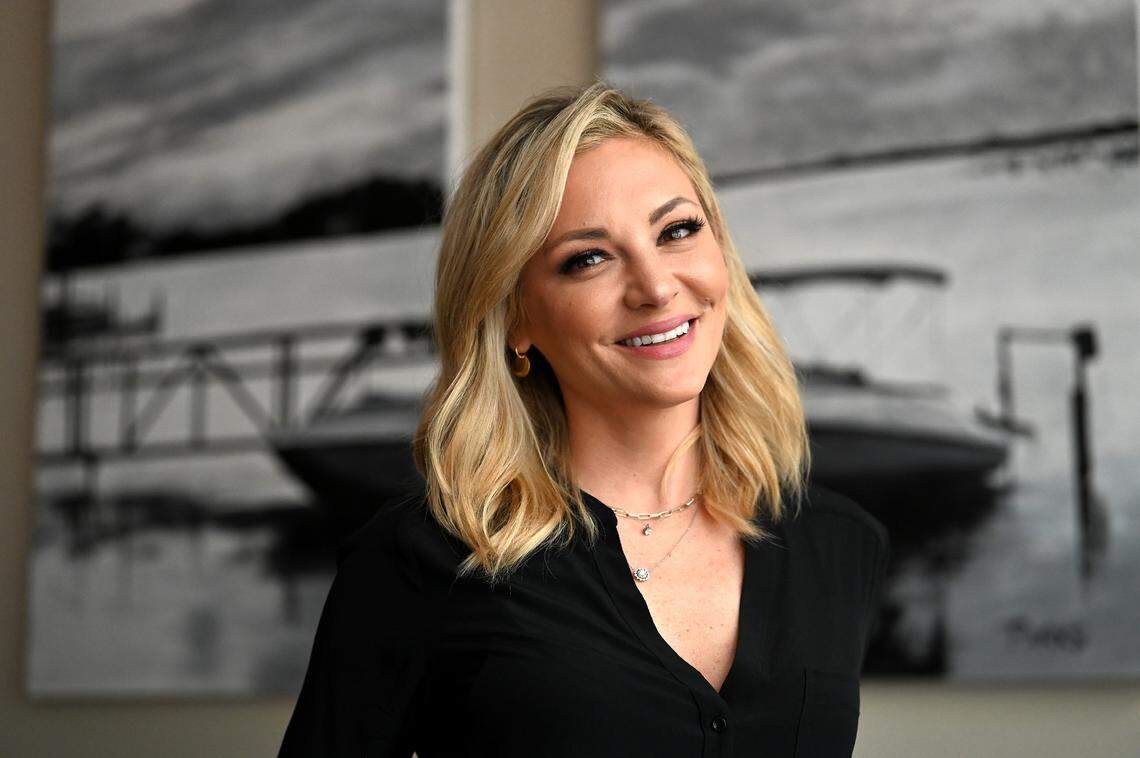 Danielle Trotta, photographed at Dressler’s restaurant at Birkdale Village in Huntersville earlier this month, is host of the new Fox Business show “My Dream Car!”