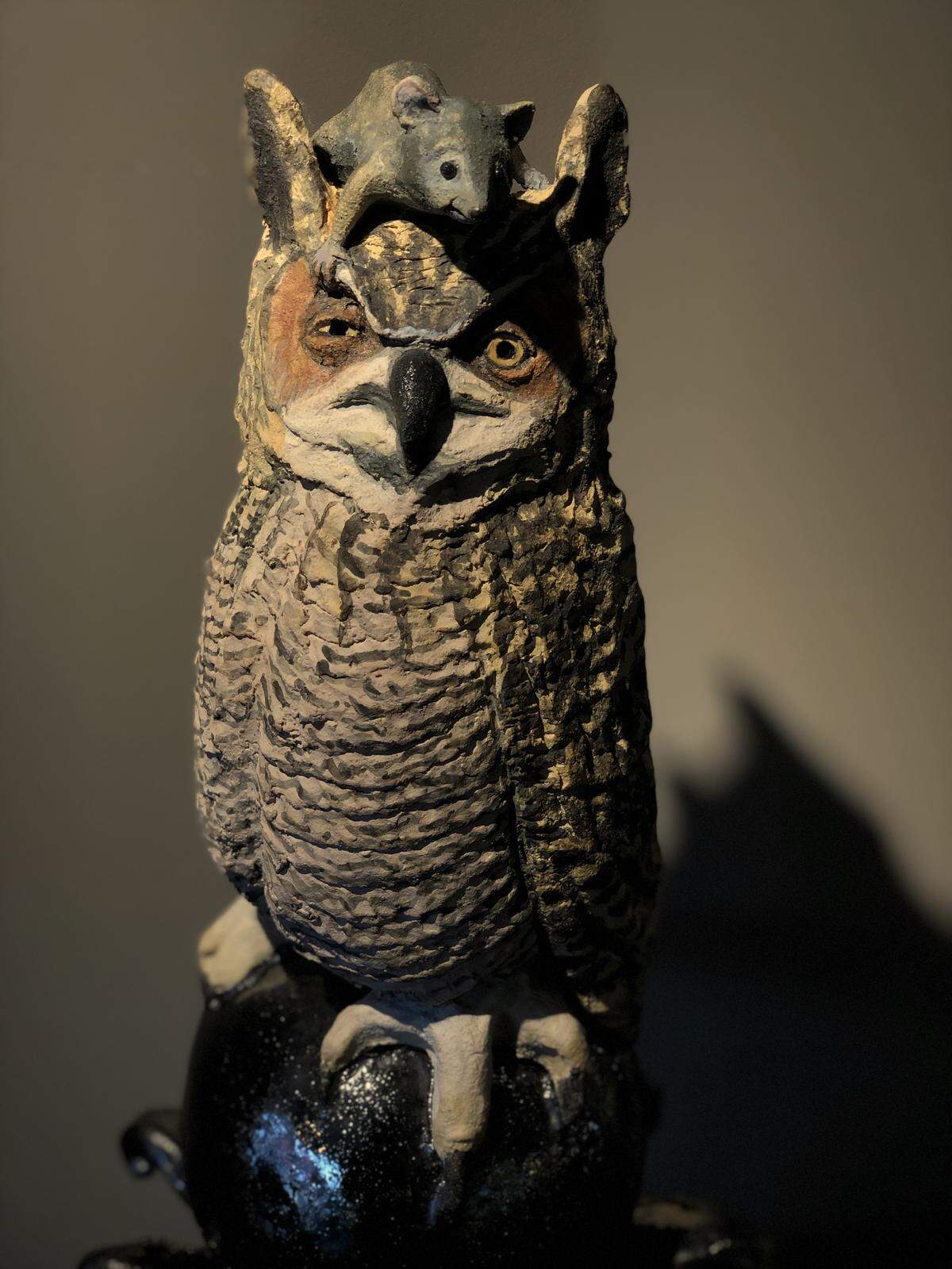 “The Dinner Guest”  by Debbie Whitsett is part of the “Wit and Whimsy” exhibit at the Clay Center of New Orleans.&nbsp;