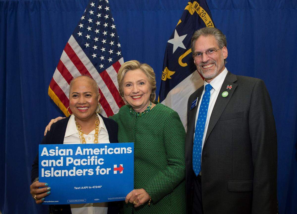 In 2016, Marc and Josephine “Jyoti” Friedland, left, campaigned for Hillary Clinton for president. Joyti, founder of the Asian-American Pacific Islander Democrats of Mecklenburg County, was undergoing chemotherapy treatments during her second bout with breast cancer.